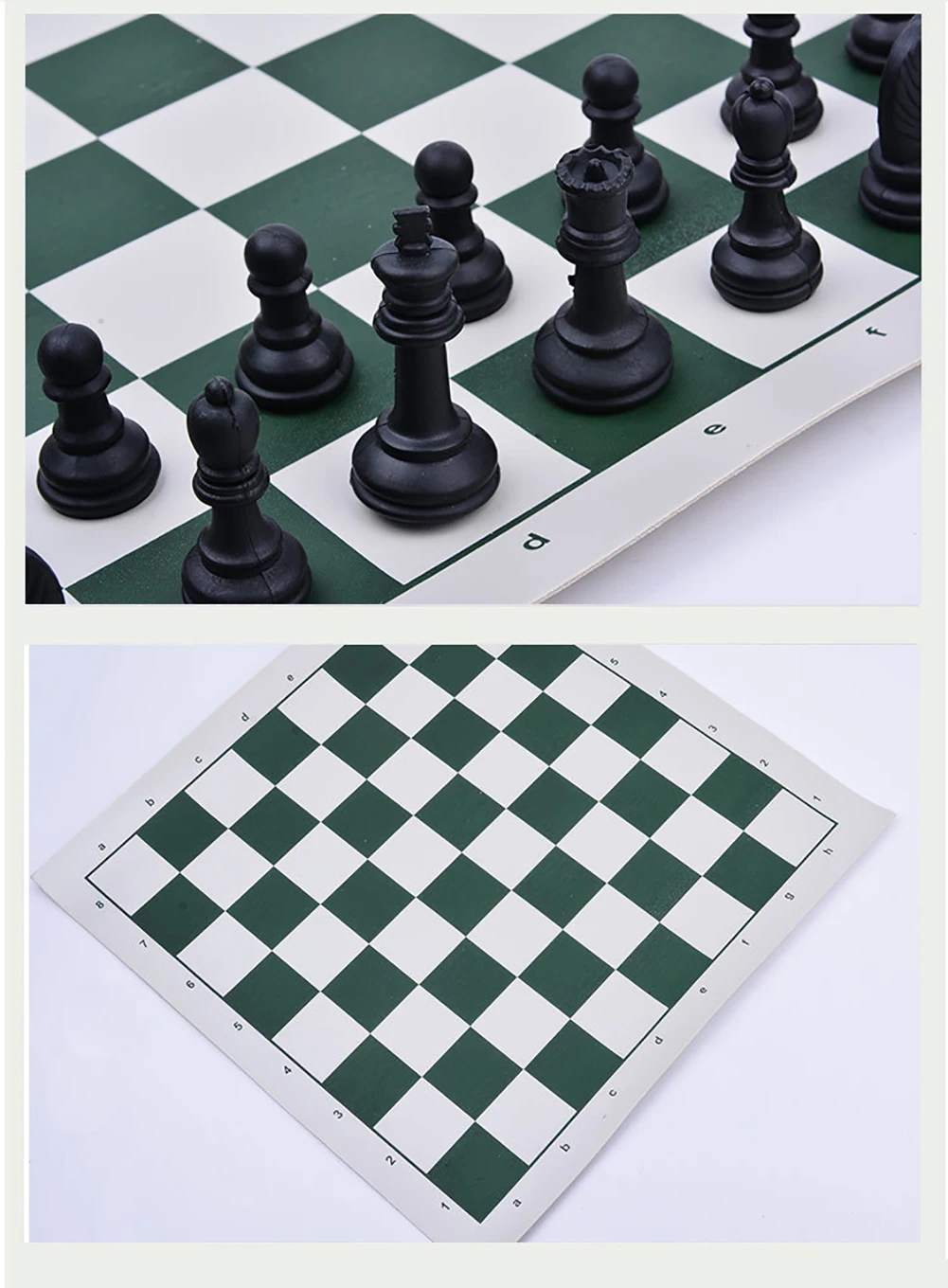 Portable Travel Vinyl Chess Board Mat Plastic Outdoor Chess Set Plastic chess pieces with tube