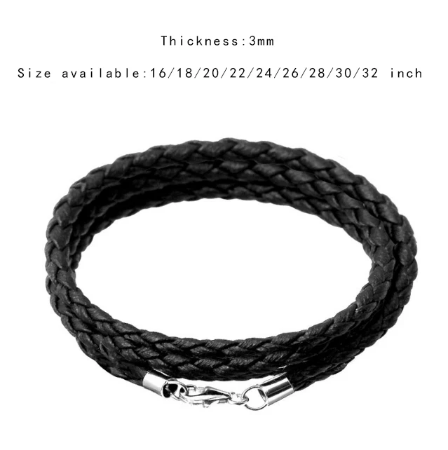 XD M002 3.0mmPU cords with sterling silver lobster clasp pu leather cord Pendant lanyard couple necklace rope pendant rope