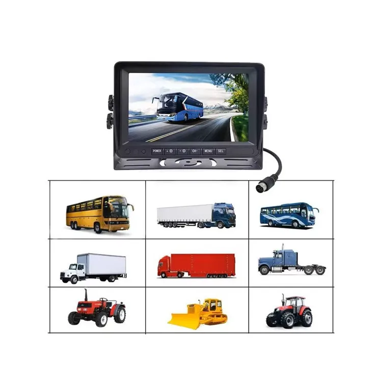 New Style 7 Inch Screen 12v Rear View Bus Heavy Duty 24v Forklift Rv Truck Vehicle  Tft 7 Inch Hd Lcd Car Monitor Car