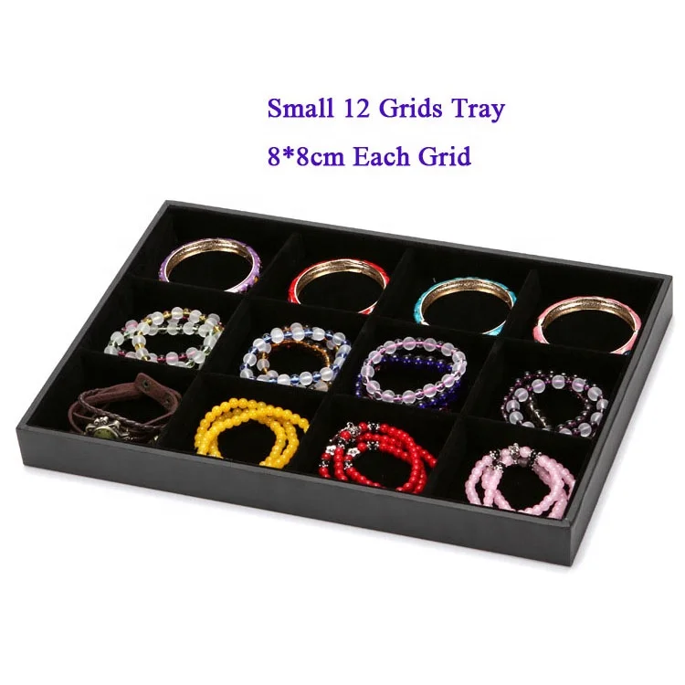 Multi Function Wooden wrapped Black Velvet Jewelry Stackers Ring Bracelet Waist beads Body Jewelry Packaging Display Tray