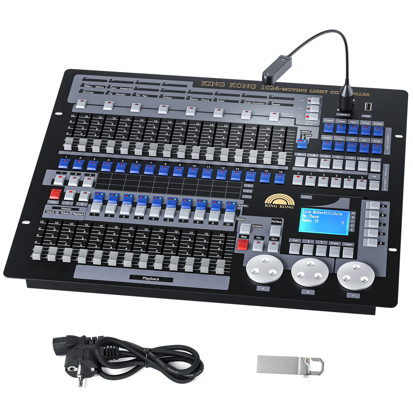 Profession Dmx1024 Stage Lighting Control Factory Stage Lights Console Lcd Display Mixer 1024 Dmx Controller