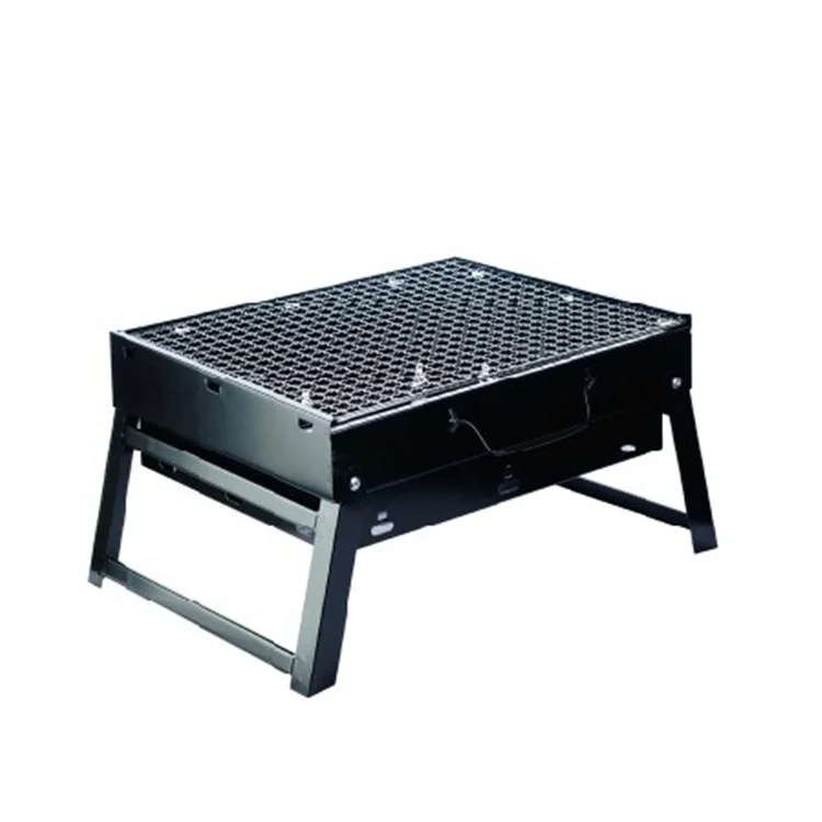 Thicken Folding Mini Portable Trailer Barrel Outdoor Barbecue Grill with Stand Black Steel Stove Rack BBQ Metal Grills