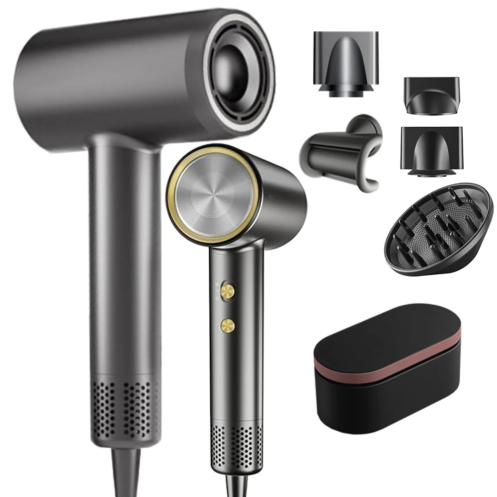 High Speed Hair Dryer OEM Custom Salon Powerful 1800W Hair Dryer High Speed Very Smooth Electric Hair Blow Dryer Black