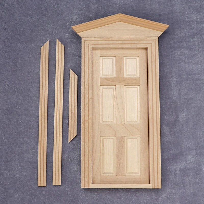 1:12  Wooden Doll House Diy Miniature Doors and windows Model Accessories Pocket Door