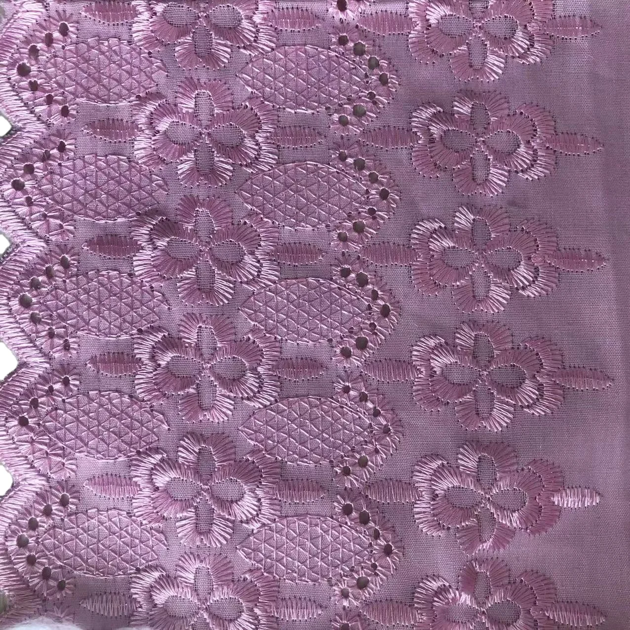 Cheaper Price T/Cotton French Eyelet Embroidery Lace Fabric