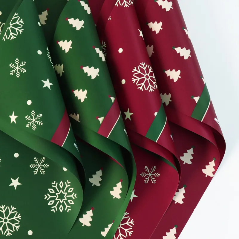 2024 hot New 20 Sheet Waterproof Christmas Flower Wrapping Paper Florist Supplies Packaging Paper for Birthday Wedding Gift