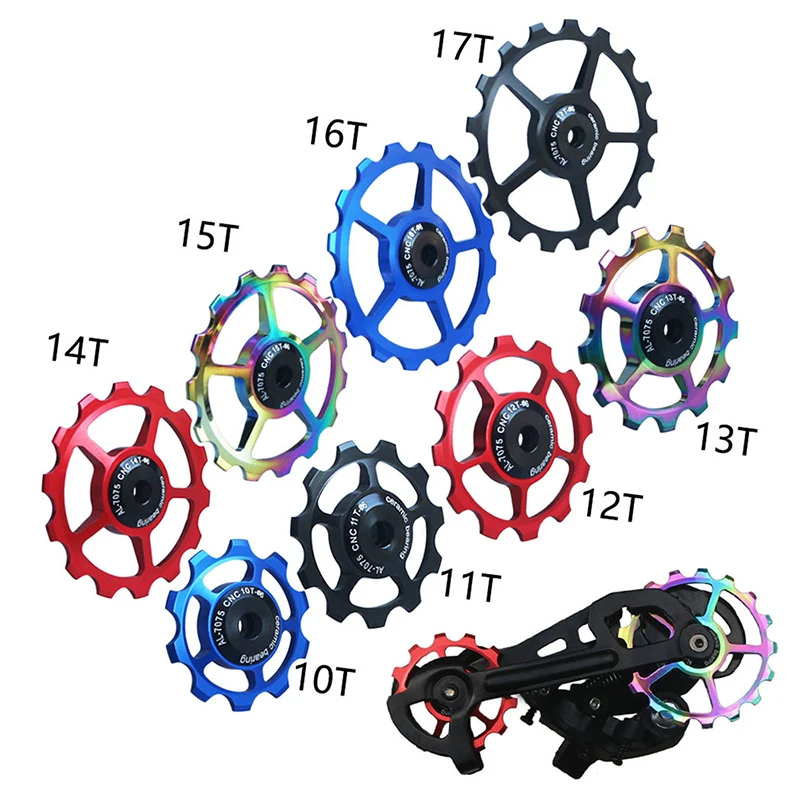 High Quality Parts 10/11/12/13/14/15/16/17T Jockey Wheel AL7075 Alloy MTB Road Bike Derailleur Pulley Wheels