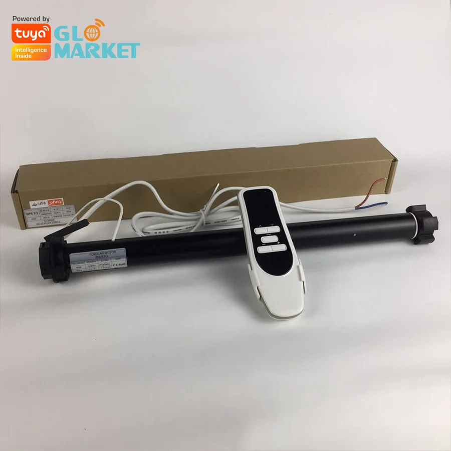 Glomarket WiFi Smart Type Electric Curtain Motor Zigbee Automatic Home Remote Control Metal Material Curtains Tubular Motor