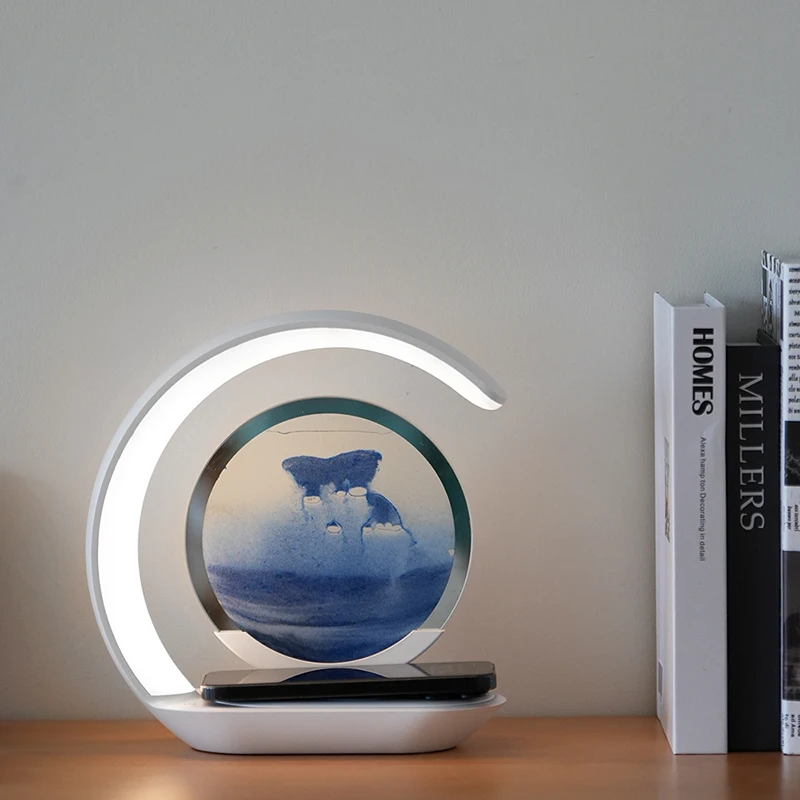 3D LED Crystal Ball Night Light Table Lamp round 5V Switch-Generated Warm White Light Battery Rechargeable Power Source Home Use