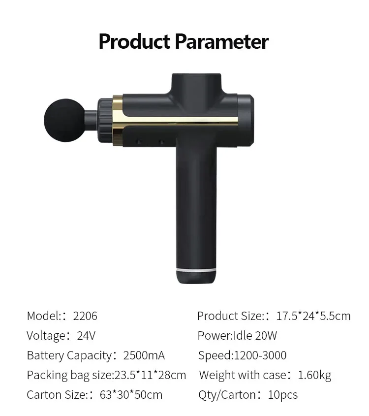 Electronic Muscle Stimulator New Generation Hot Sale Pistol Percussion Massage Gun