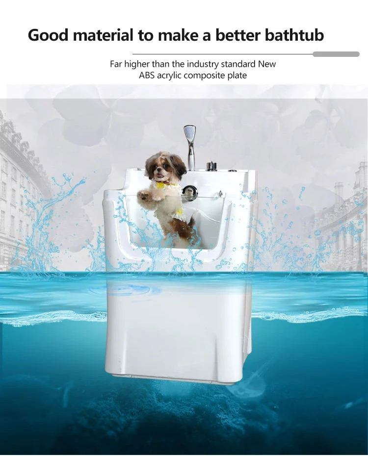 Factory Direct Supply Height Adjustable Shatter Resistance Animal Cleaning Equipment Pet Bathtub