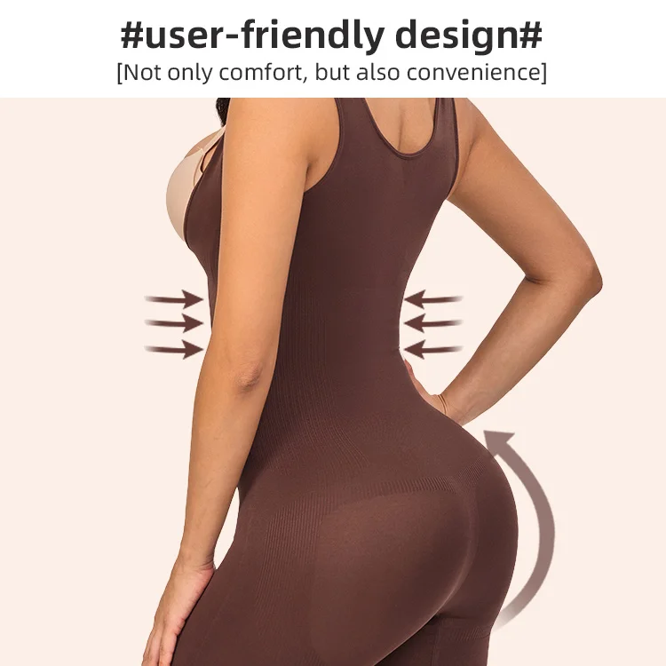 Wholesale butt lifting open bust full body shaper seamless body shapewear women mid thigh bodysuit