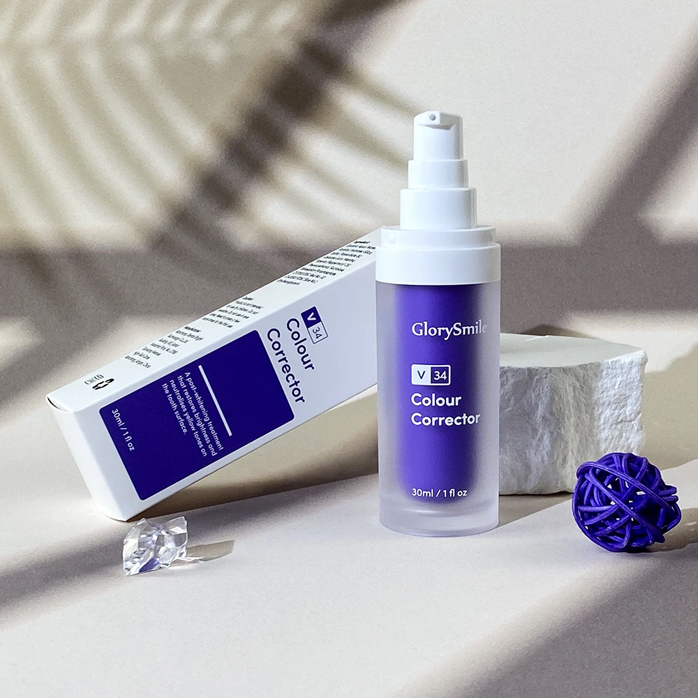 Bulk Wholesale Professional Formula V34 Serum Purple Tooth Color Correct Toothpaste 30ml For Yellow Teeth