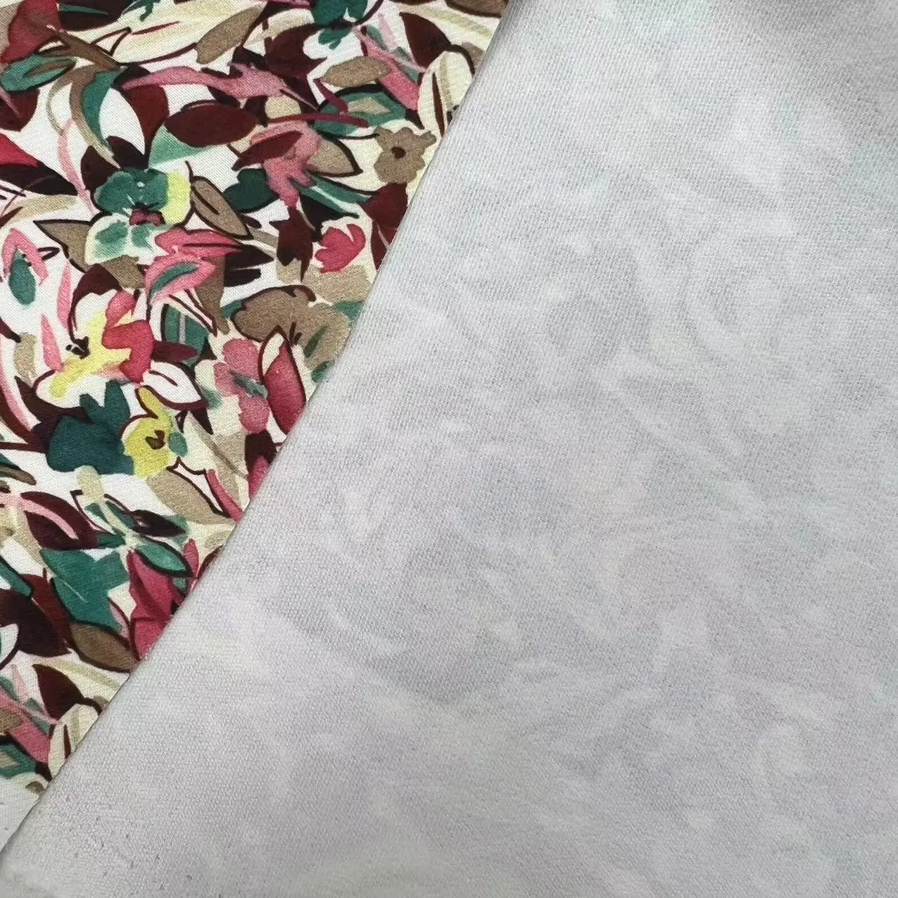 latest oil painting style florals Designs fabric twill woven 100%Terylene polyester faux acetate satin printed Fabrics For cloth
