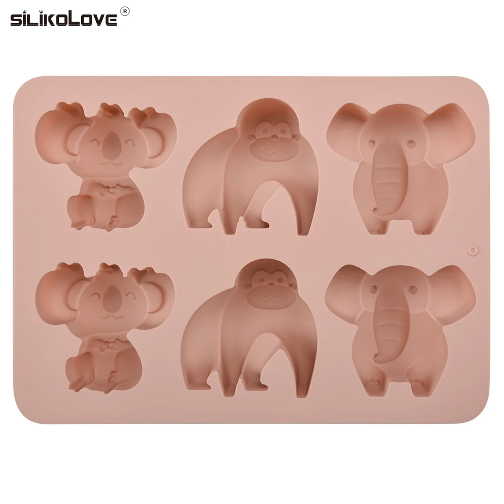 Cute 3 kinds of cartoon animal designs silicone soap molds silicone cake molds cookies making tools