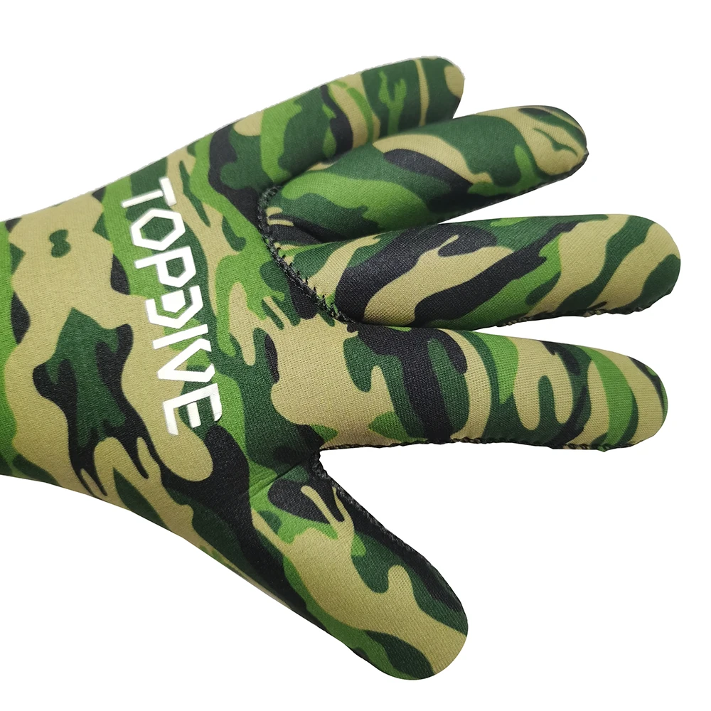 Custom Premium Camouflage Neoprene Swimming Wetsuit Gloves Surfing Diving 5mm Gloves