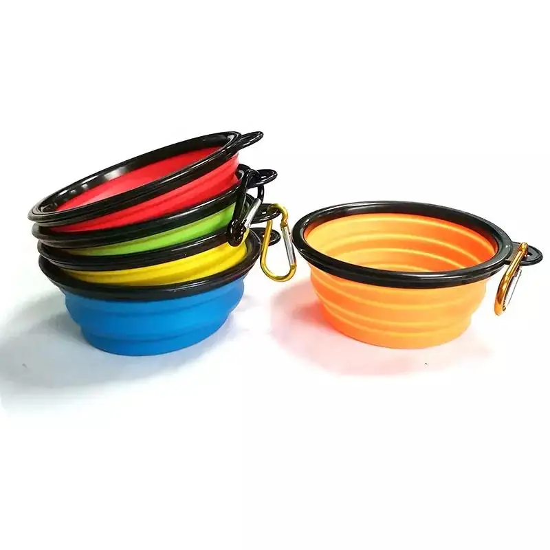 Wholesale Factory Manufacturer Collapsible Silicone Foldable Folding Portable Travel Pet Dog Bowl