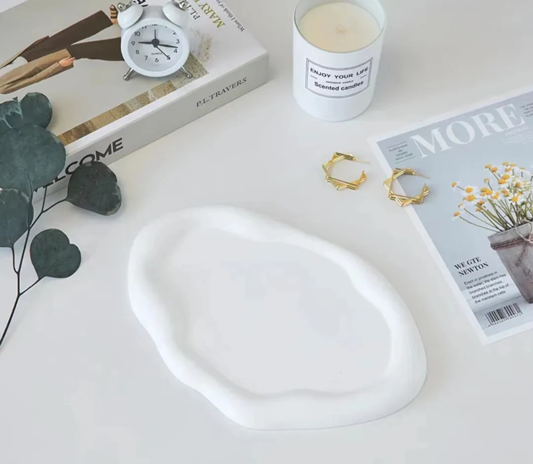 Customizable gypsum storage tray no bubbles irregular photography plaster tray aromatherapy diffuser stone