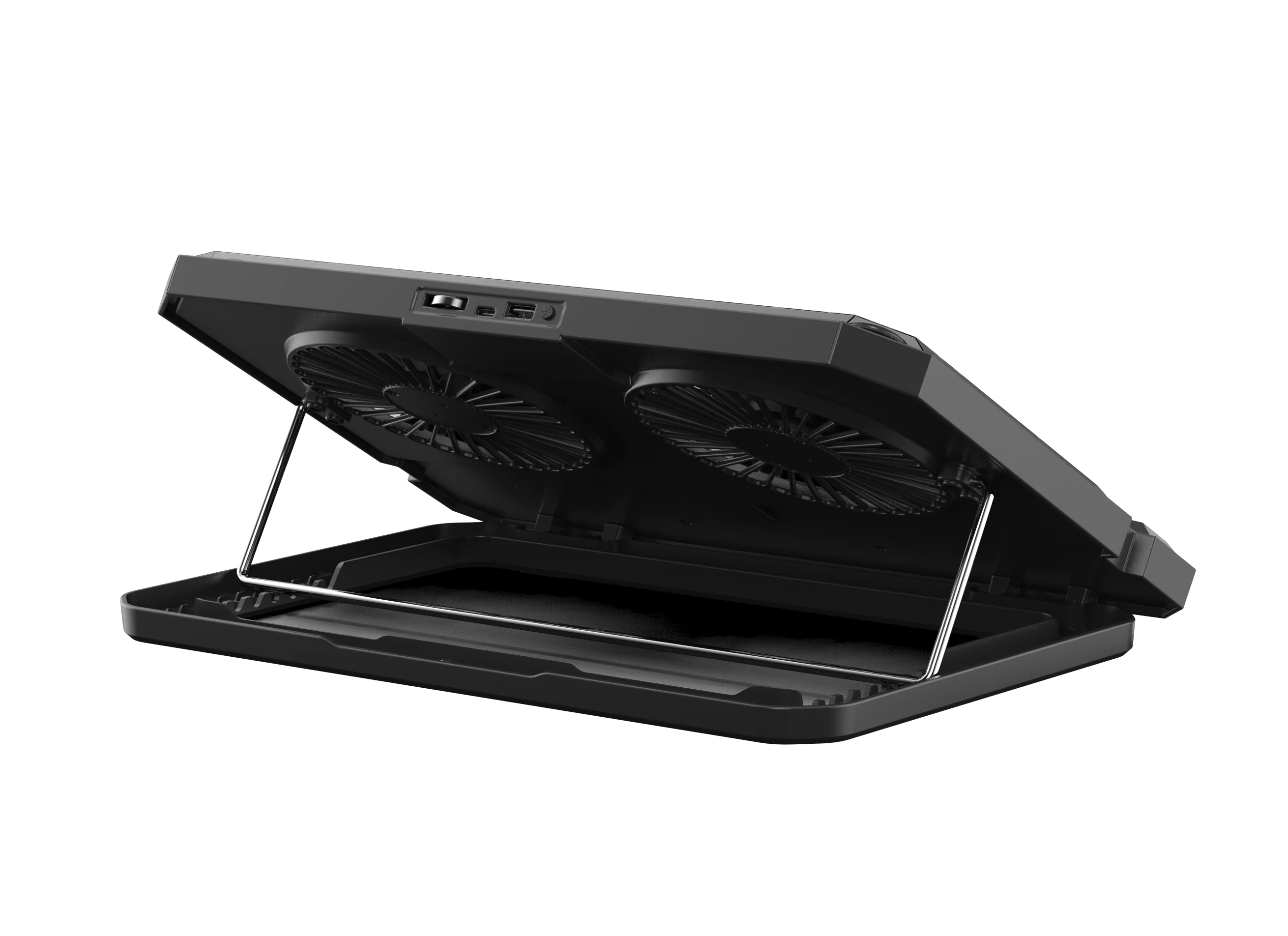 Great Roc 2024 Hot Selling RGB Laptop Cooling Pad for 17inch Notebook Cooler Stand Adjustable Height 8 Levels with Phone Holder