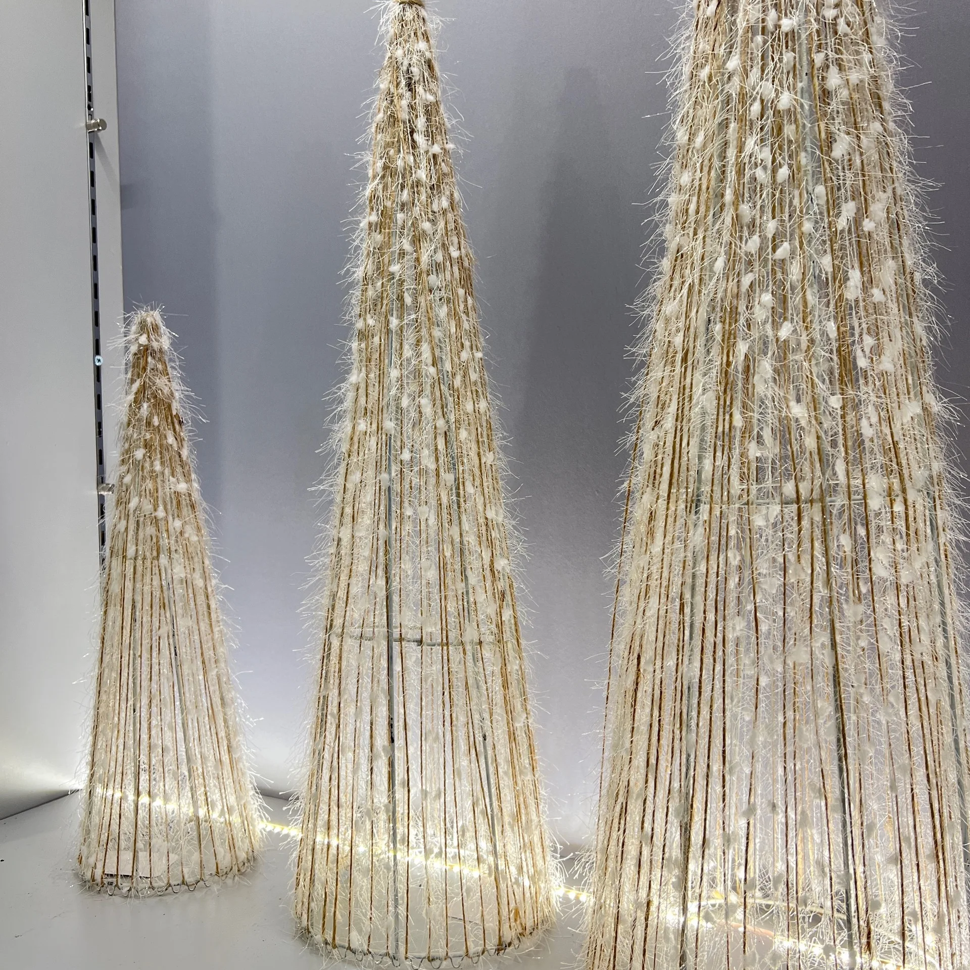 Led Christmas iron wire tree decoration table lamp paper rope golden Outdoor Home Xmas gifts Lights creative Holiday Lighting