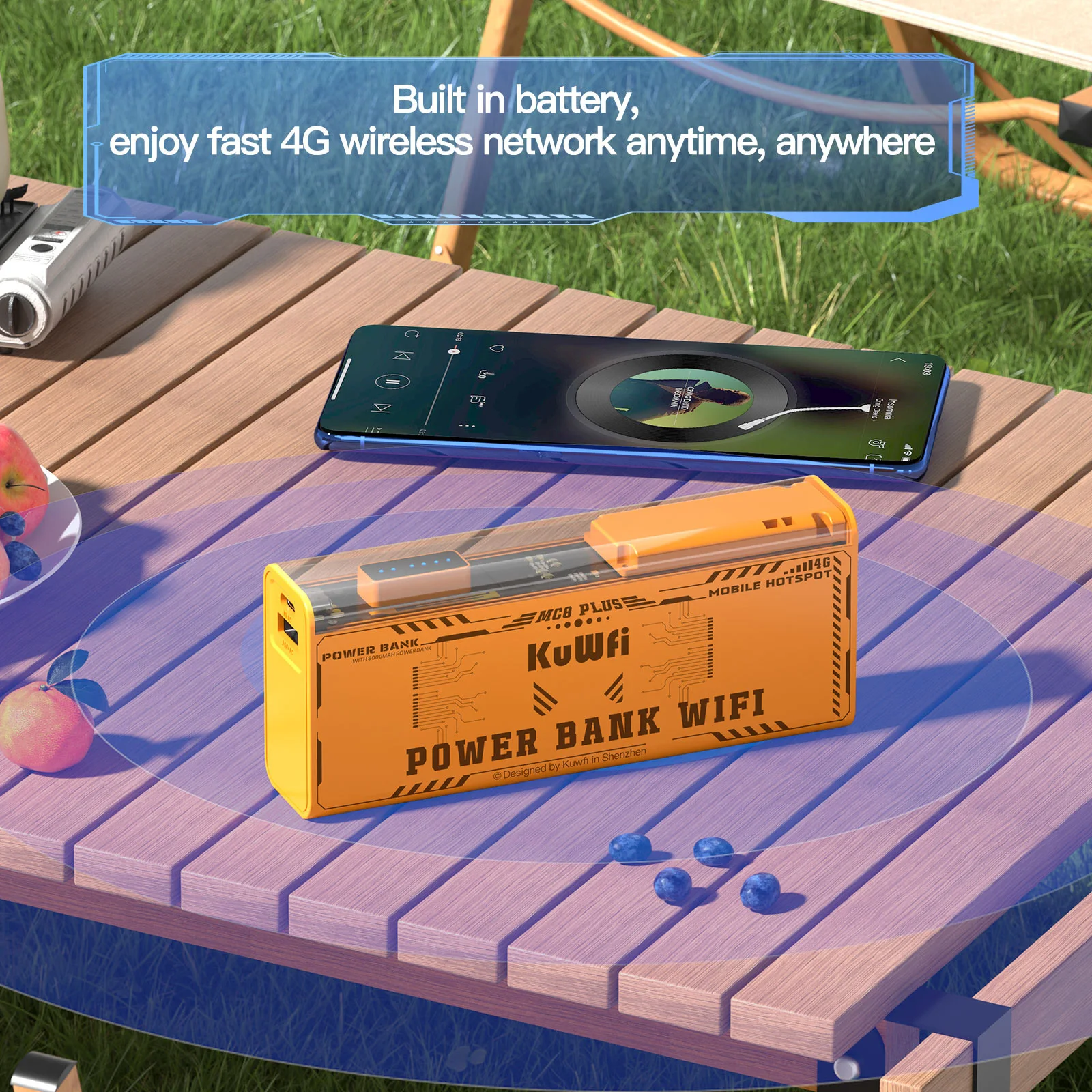 KuWFi MC8 Plus 8000mAh battery power bank mini 4g router 150Mbps 2.4G work long time mobile 4g pocket wifi router with sim card