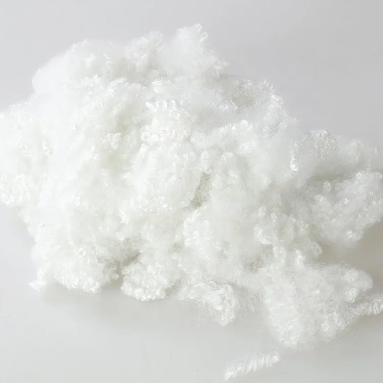 3D 64mm Siliconized Wholesale nonwoven siliconized polyester staple fiber for stuffing