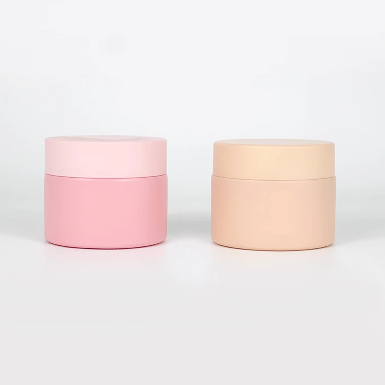 
Customized color 50ml empty frosted ceramic cosmetic cream jar 