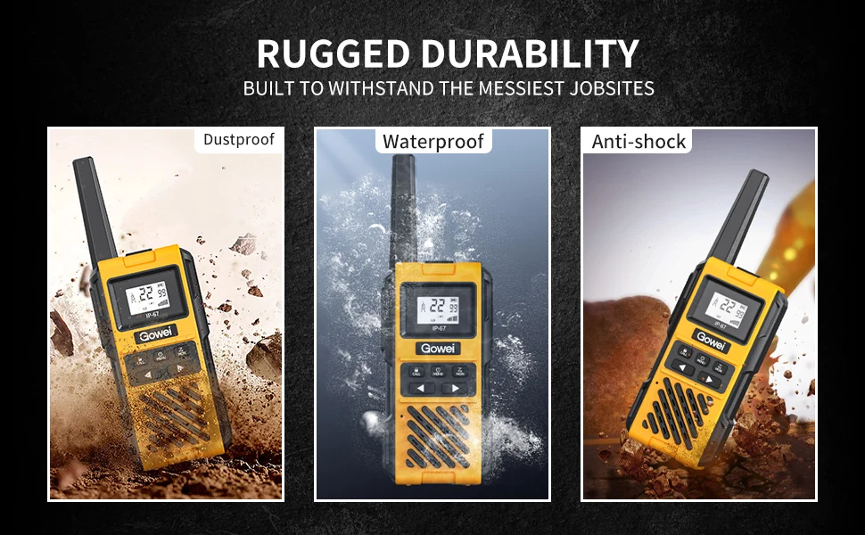 IP67 handheld transceiver walkie talkie waterproof walkie talkie audio intercom system