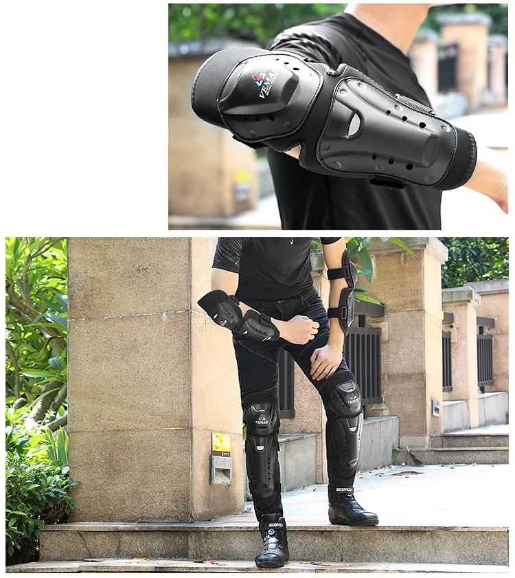 4pcs Elbow Knee Pads Combo Motorcycle Knee And Elbow Pads Protective Gear Equipment Motocross Mountain Bike Riding Elbow Guard