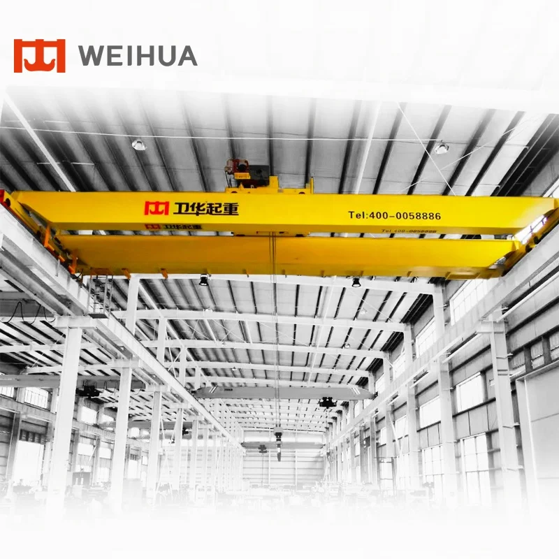 Weihua Heavy Duty QD Type Electric Double Beam Girder 30 ton Overhead Bridge Crane Used in Workshop