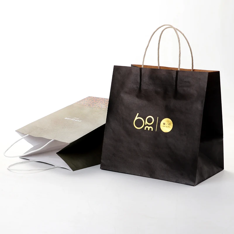 Kraft Paper Shopping Bag with Handle/ Wholesale Custom Packaging Craft Brown Paper Bag