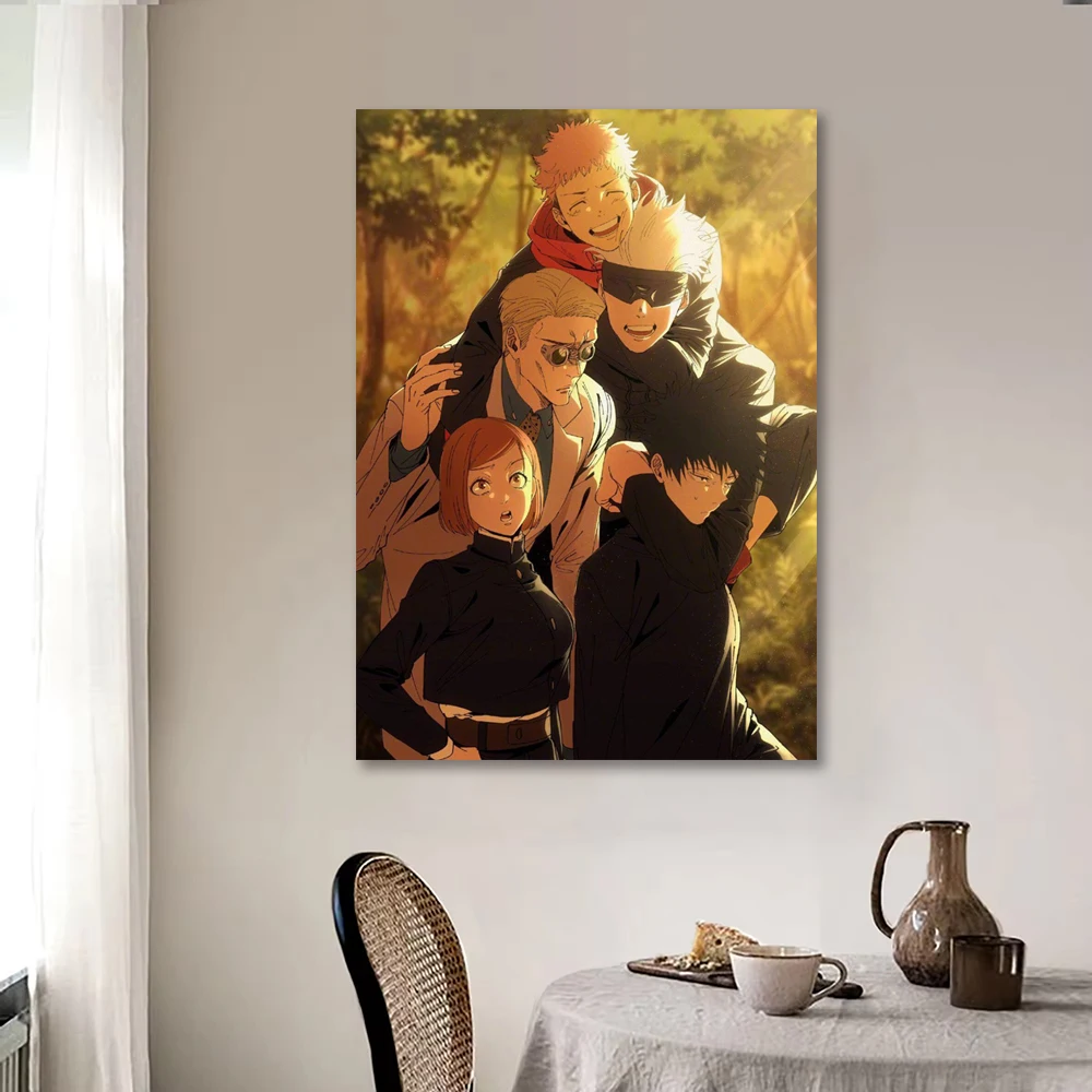 Guanjun 40*60cm Japanese anime poster wall art jujutsu kaisen shonen jump manga canvas prints painting