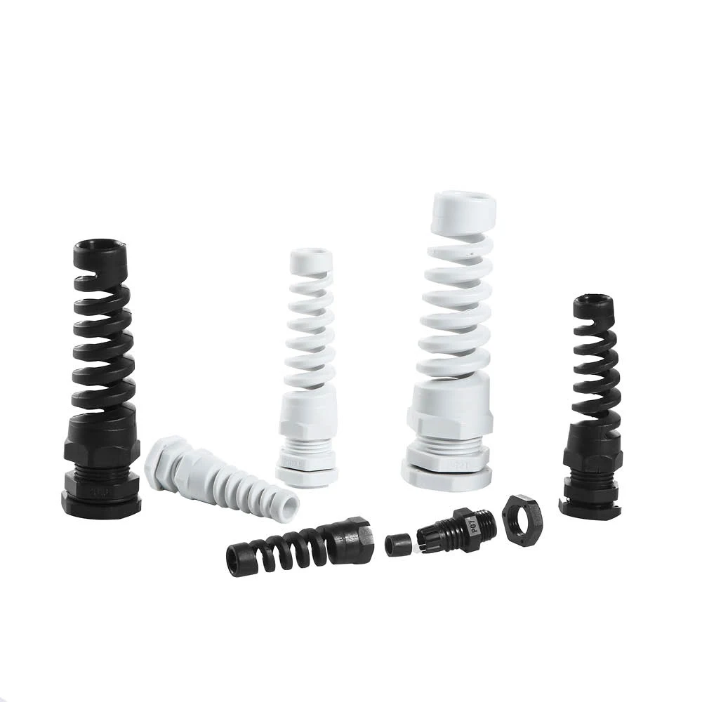 PG7 Cable Gland 3mm-6.5mm Wire Hole Waterproof Nylon Joint Adjustable Locknut with Strain Relief Black