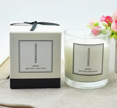 Custom Simple Style Glass Jar Soy Wax Aroma Soya Perfumed Organic Wedding Candles With Aromatherapy
