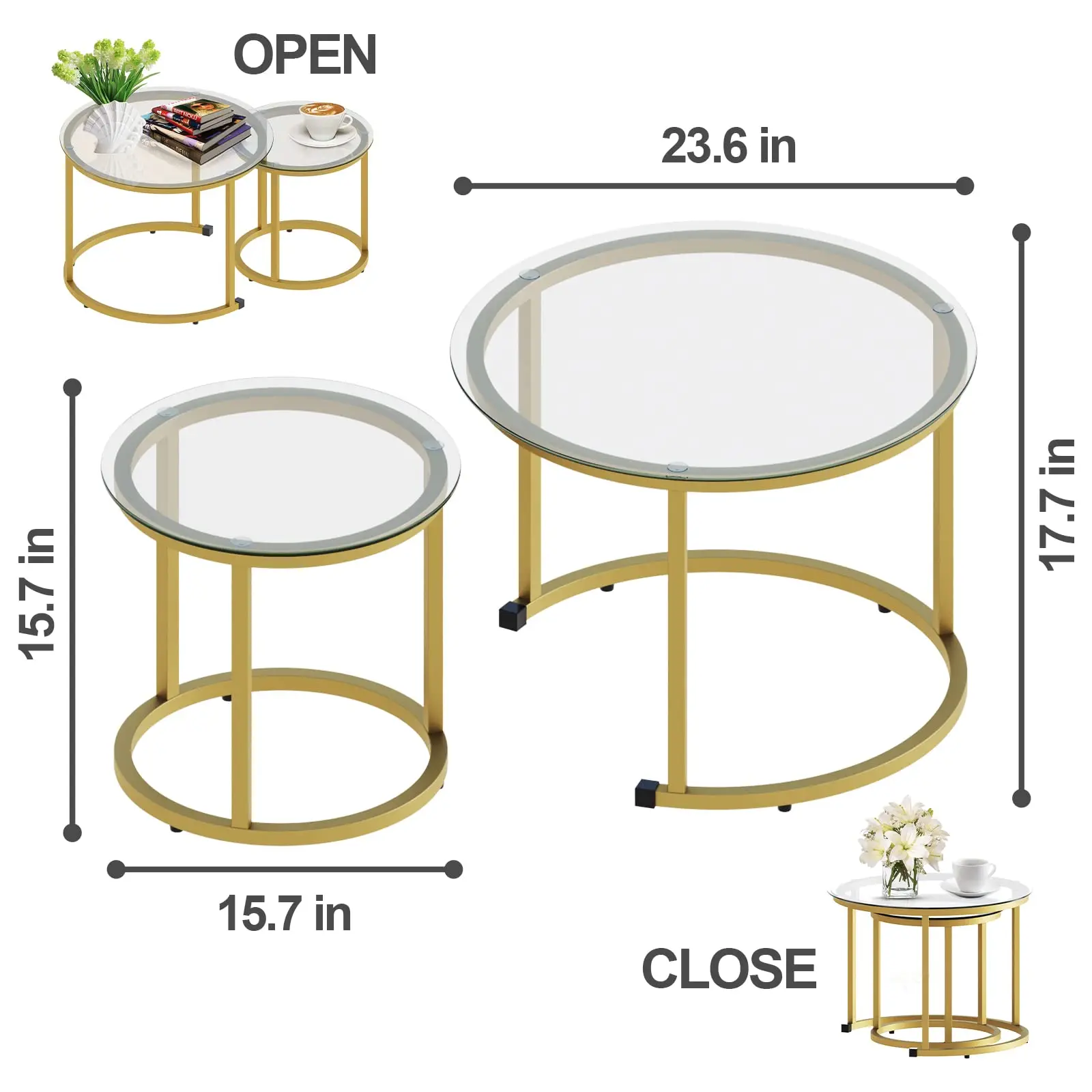 Customized Italian Design Glass Top Side Coffee Tea Table Sets Modern Simple Home Hotel Office Use Living Room Furniture