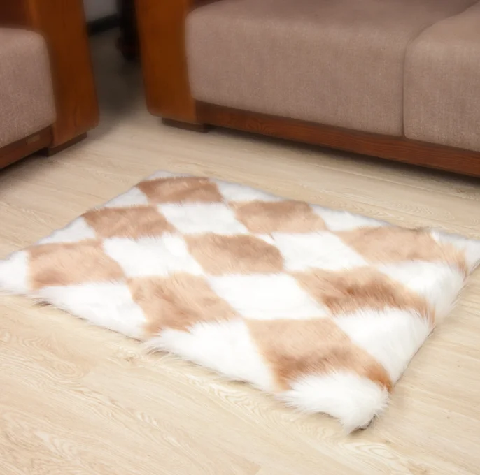 Soft Long Hair White Machine Bedside Washable Fluffy Fur Sheep Skin Rug For Bedroom