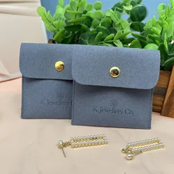 Eco Custom Logo Velvet Suede Microfiber For With Jewellery  Insert Packaging Earring Display Cards Gift Bag Jewelry Pouch