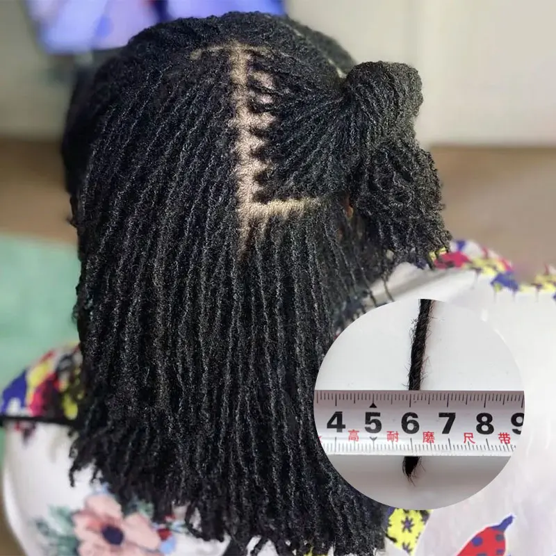 wholesale price 100% full handmade human hair crochet braids black man women afro 10 strands per package dreadlock extension