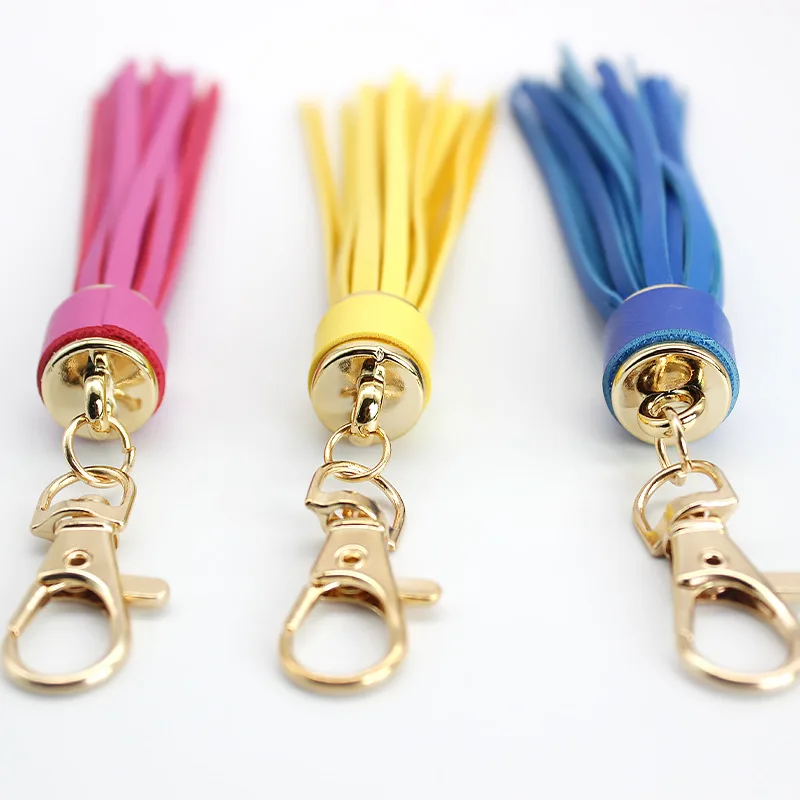 Stock Pu Tassel Key chain Leather Tassel Bag Keychain Accessories