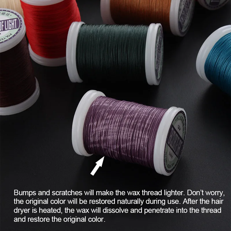 0.5mm Round Waxed Thread for Leather Craft Sewing Jewelry Handmade Braided Polyester Cord Wax Coated Strand Strings