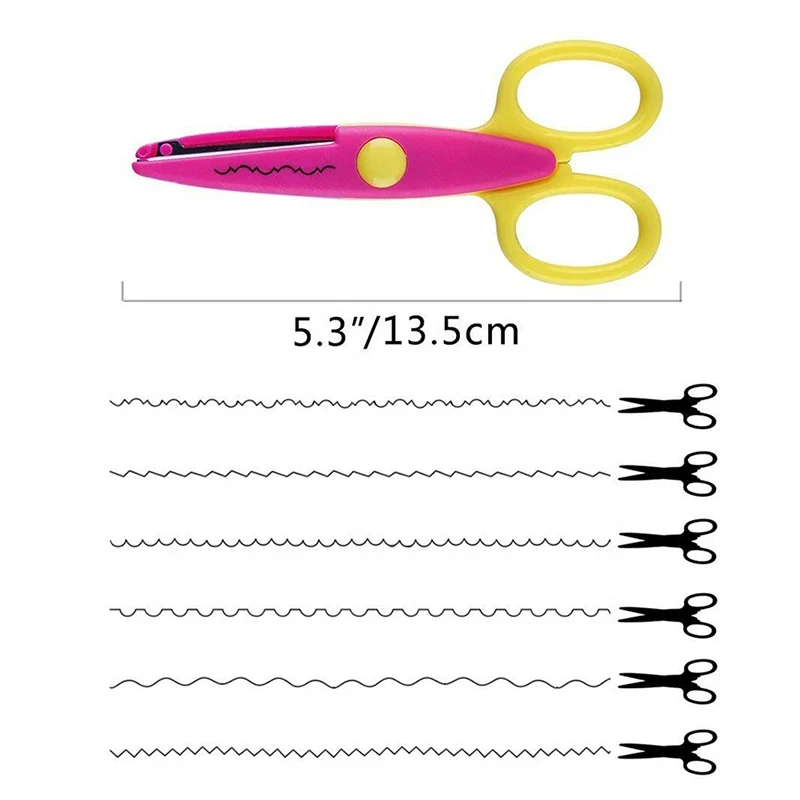 Kids DIY Safety Art Scissors Creative Crafts Scissors Paper Scrapbooking Decorative Wave Lace Edge Cutters