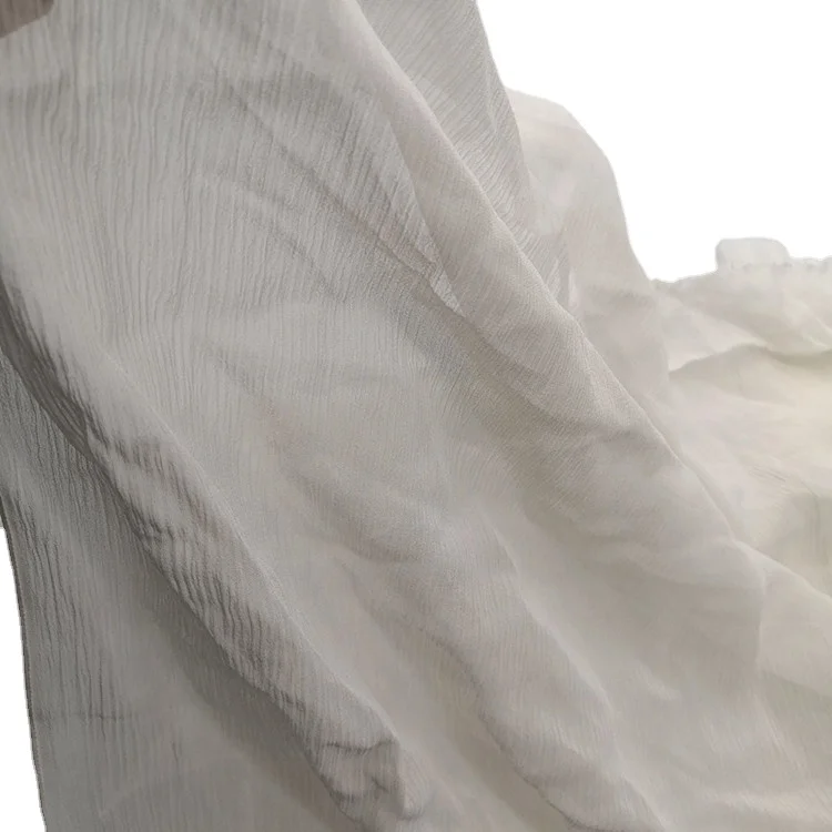 wholesale silk crinkle georgette sarees chiffon  fabric for dresses