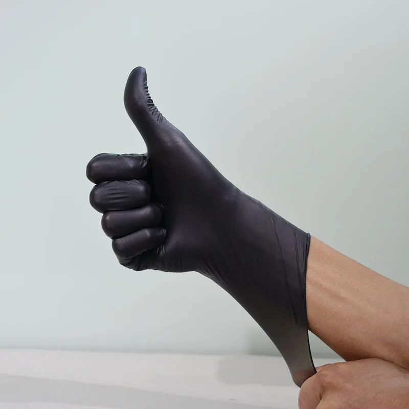 Manufacture nitrile industrial gloves cleaning gloves latex free wholesale black nitrile gloves