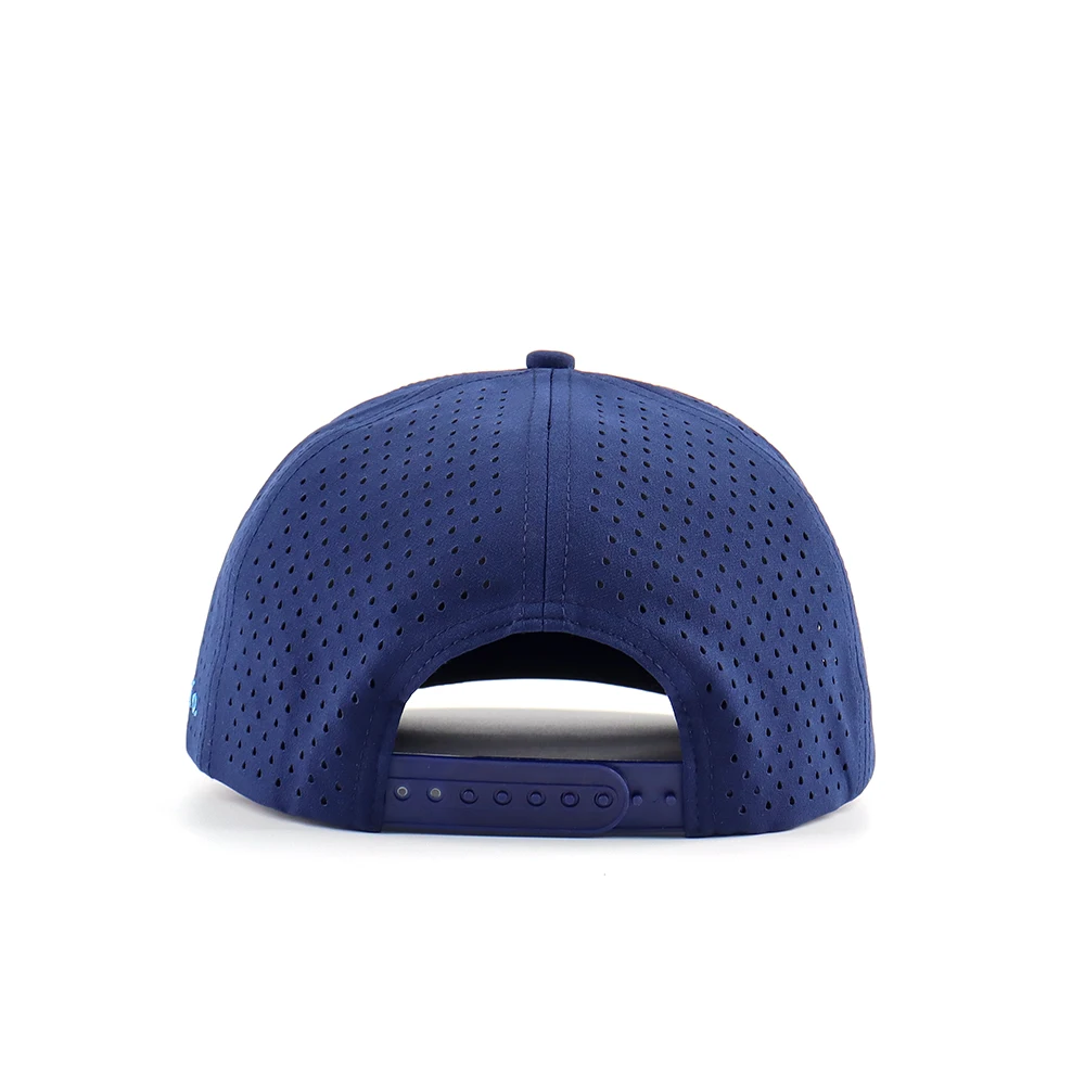 Wholesale 5 Panel Mid Profile Perforated Hat Custom US Flag Rubber Patch Embroidery Logo Rope Design Moisture Wicking Golf Hat