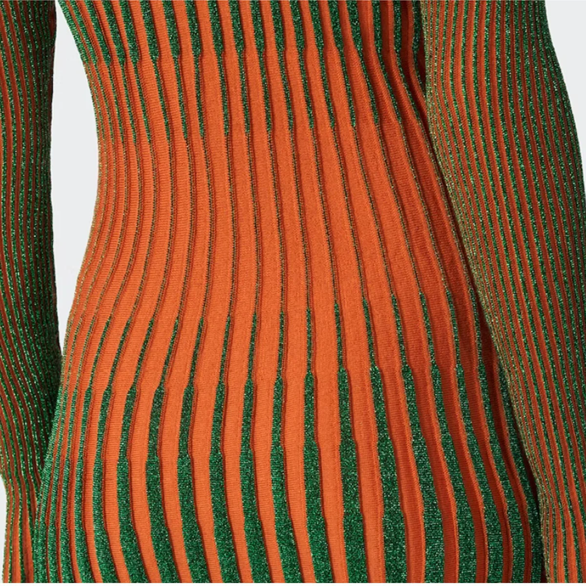 Midi Dress RIB Knit Extrafine Merino Wool-blend Dress Long-sleeved Merino Wool dress with Lurex Ribbed Trutlenck