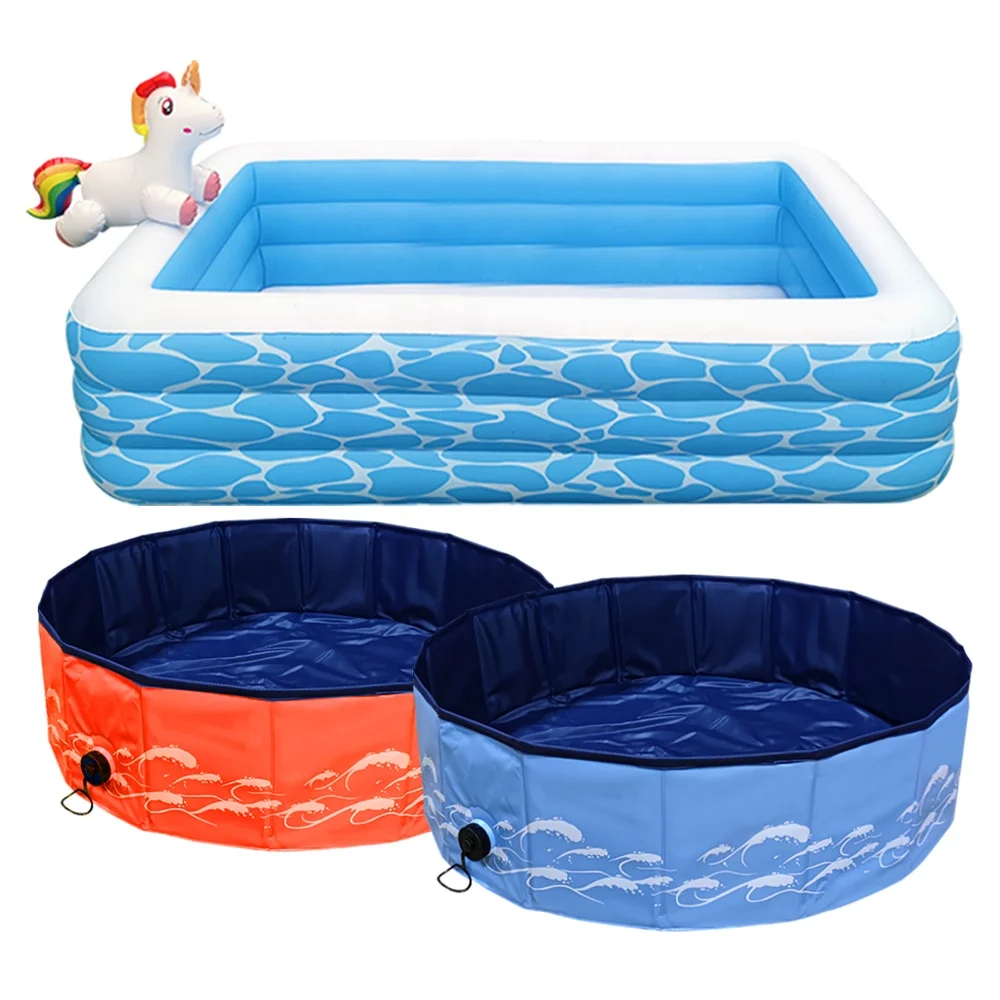 Inflatable Swimming Pool Full Sized Family Kiddie Blow-up Pool for Toddler Children Kids Ground  Baby Big ground pools
