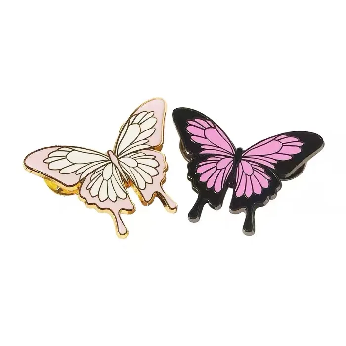 Kunsha Manufacture Customized Metal Enamel Badge Birthday Pin Holiday Celebration Pin Souvenirs Butterfly Custom Folk