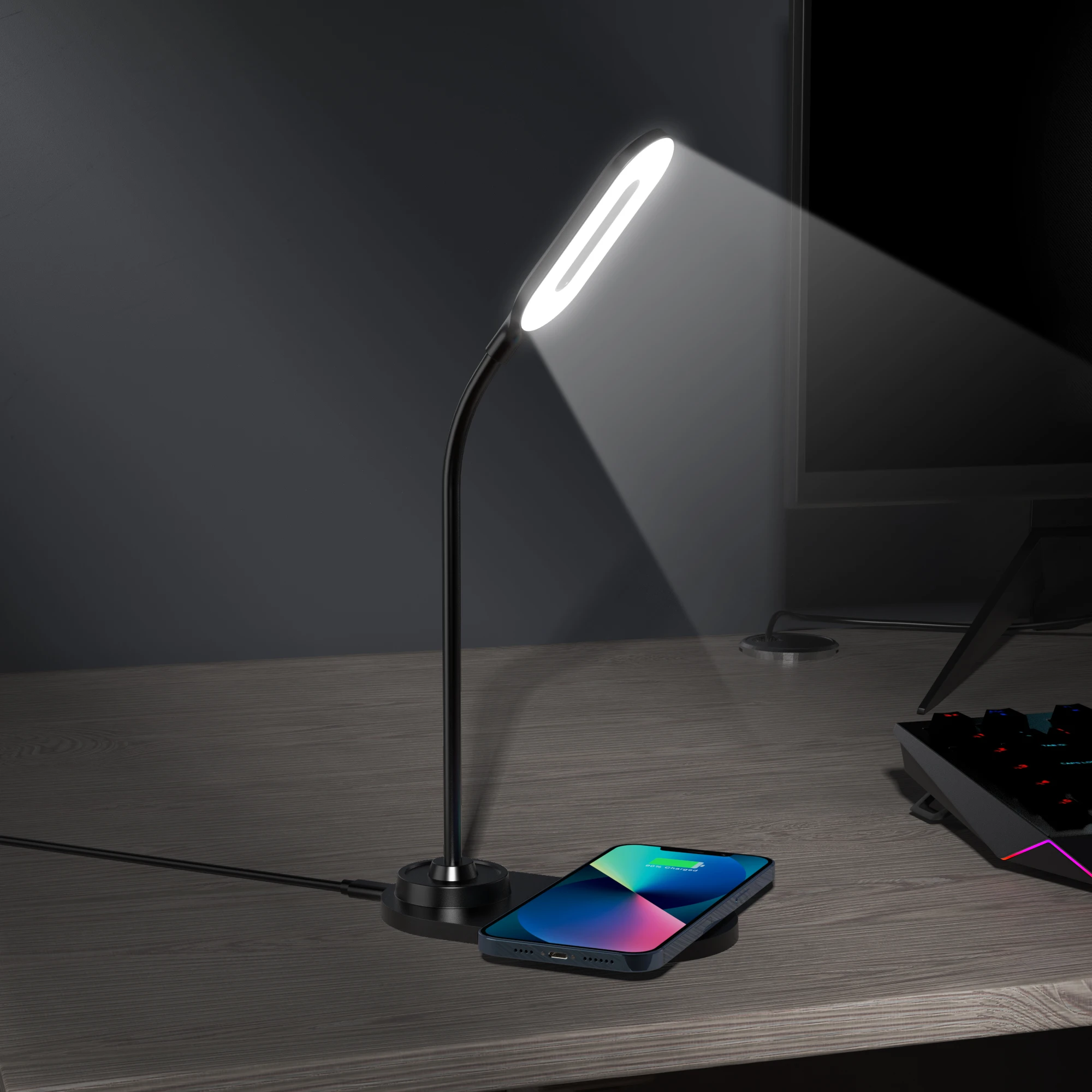 2024 New Products Desk Night Lamp with Wireless Charger
