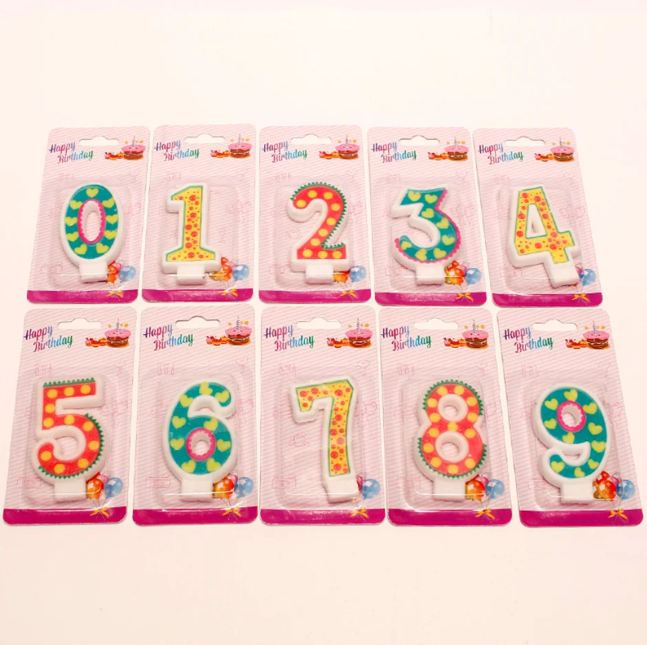 New creative Numbers 0-9 Birthday candles Cartoon personality pattern cake candle