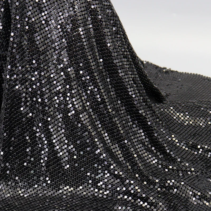 Haute Couture блестящая металлическая сетчатая Блестящая Алюминиевая ткань на заказ